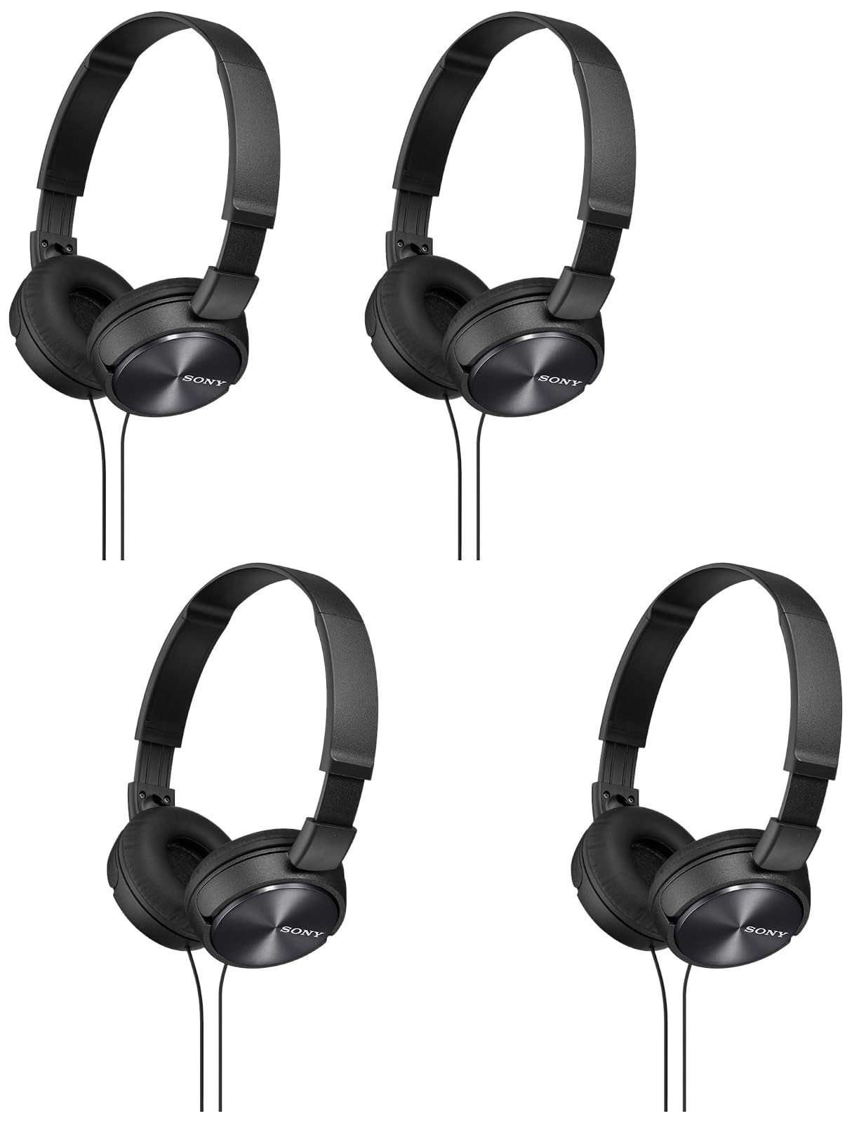 Sony MDR-ZX310AP Wired On Ear Headphones with Microphone, Black