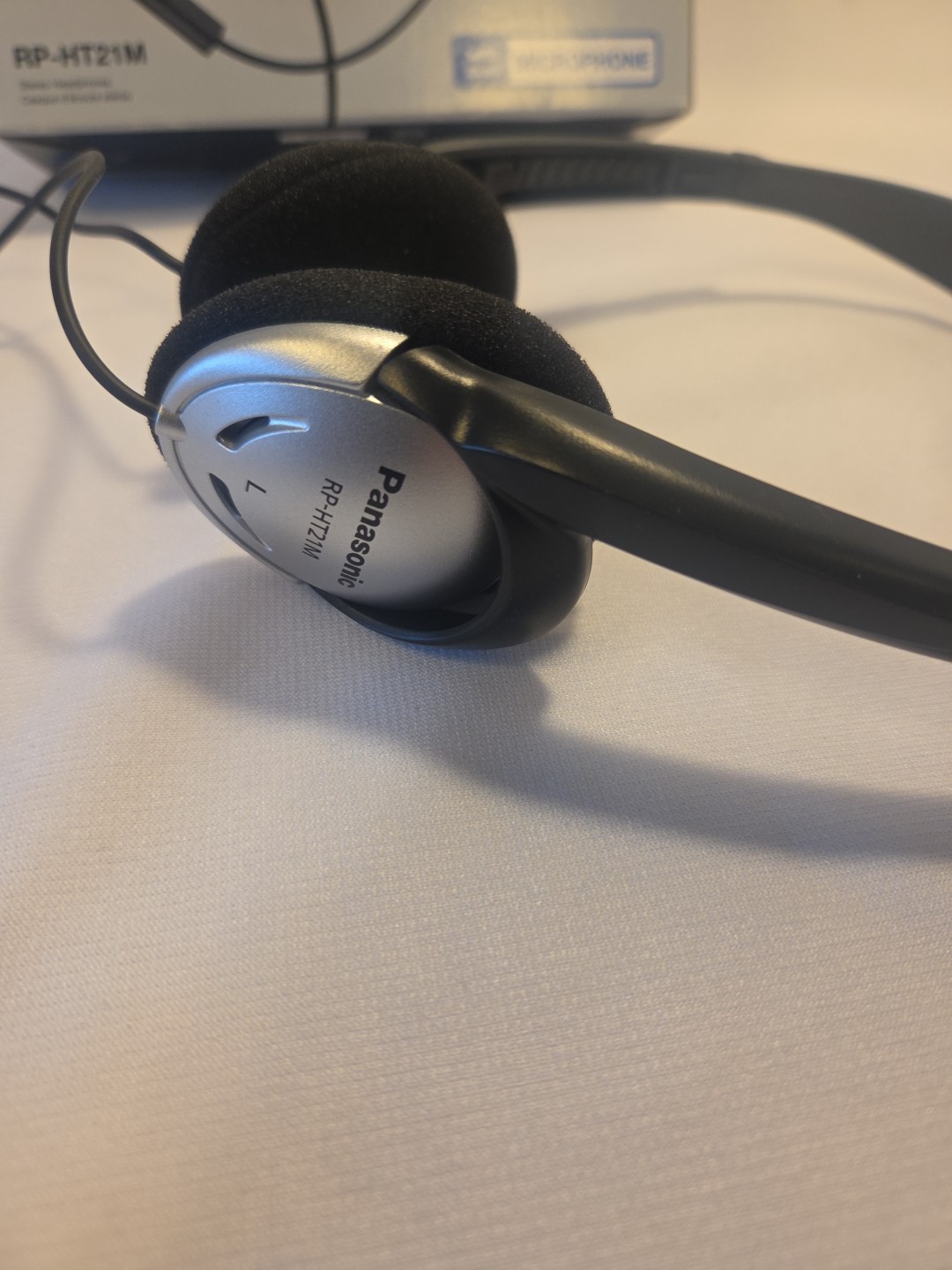 Panasonic Headphones On-Ear Lightweight Earphones with Microphone RP-HT21M