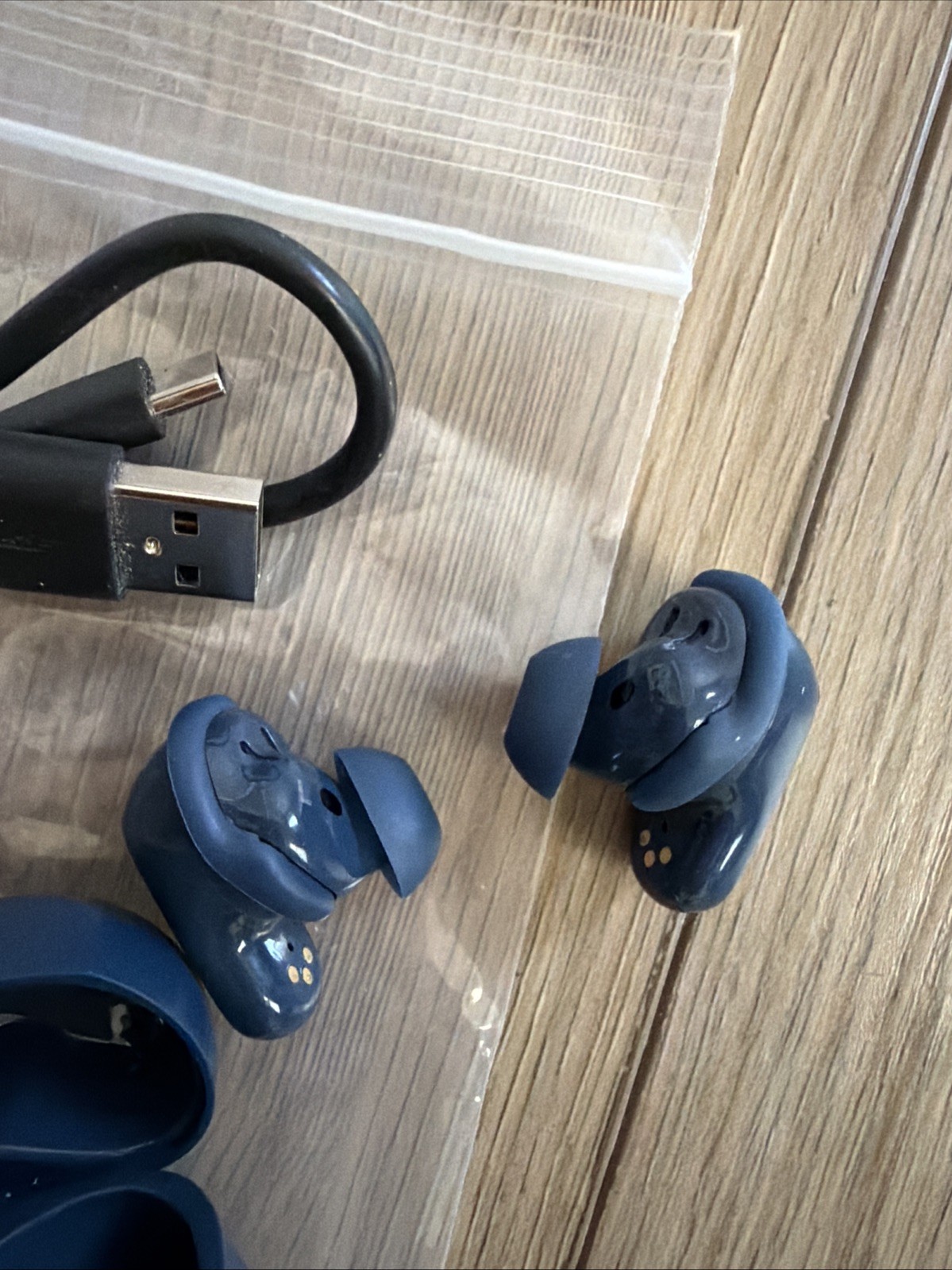 Used Bose QuietComfort Ultra Earbuds Noise Cancelling Bluetooth Lunar Blue InEar