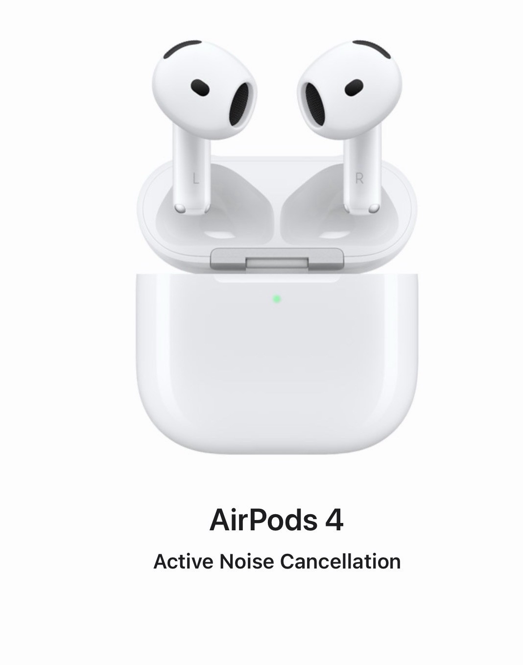 Apple AirPods 4 ANC Wireless Bluetooth In-Ear Earbuds White Charging Case