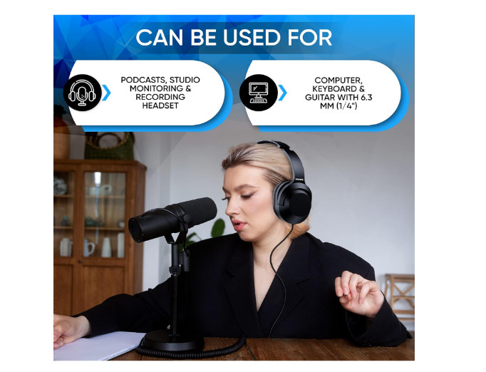PHILIPS over Ear Wired Stereo Headphones Studio Monitoring and Recording Headset