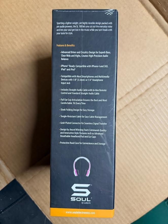 Soul by ludacris SL100 Headband Headphones w/ In-Line Remote Control SEALED(NEW)