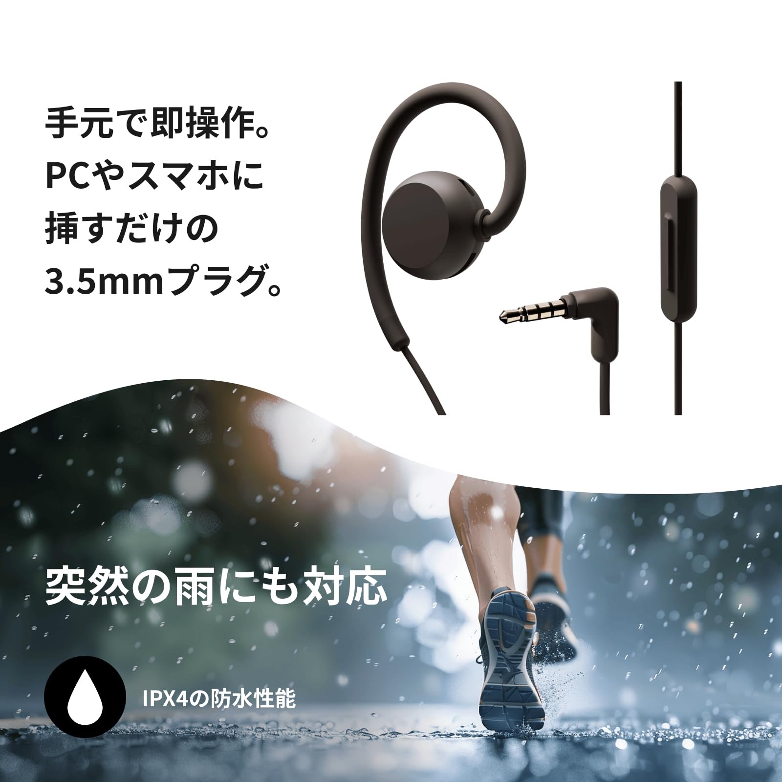 nwm MWE006 Open Ear Wired Earphones 3.5mm Jack Mint Green Japan Import