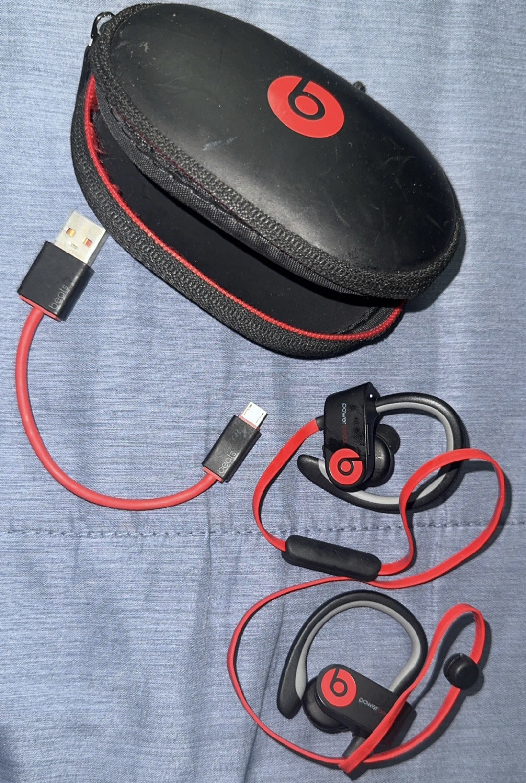 Beats by Dr. Dre Powerbeats Wireless Headphones Red/Black **W/Case+Charger**