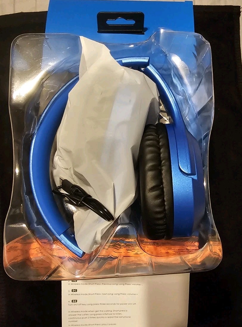 New NOS Energy Drink Wireless Headphones Blue Bluetooth Limited Edition