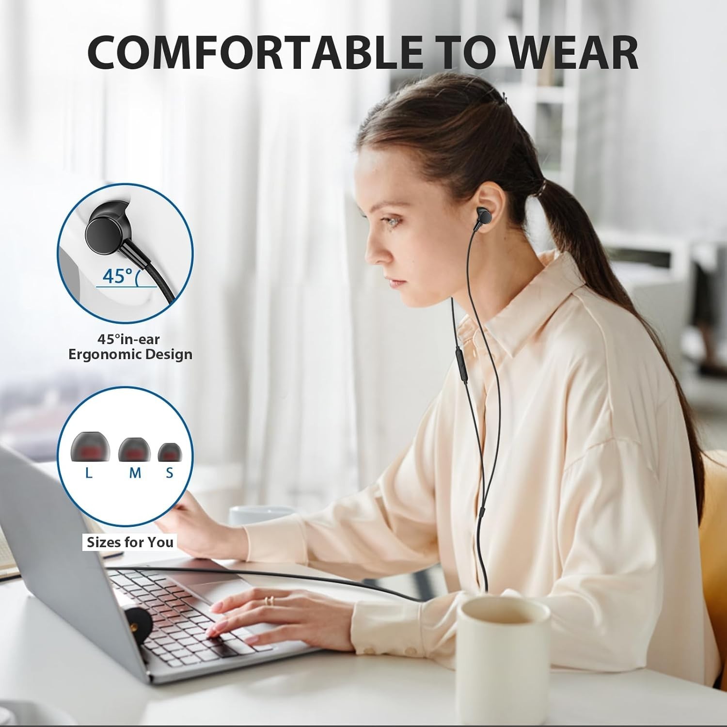 Durable Wired Earbuds with Enhanced Clarity & Volume Control for All Devices