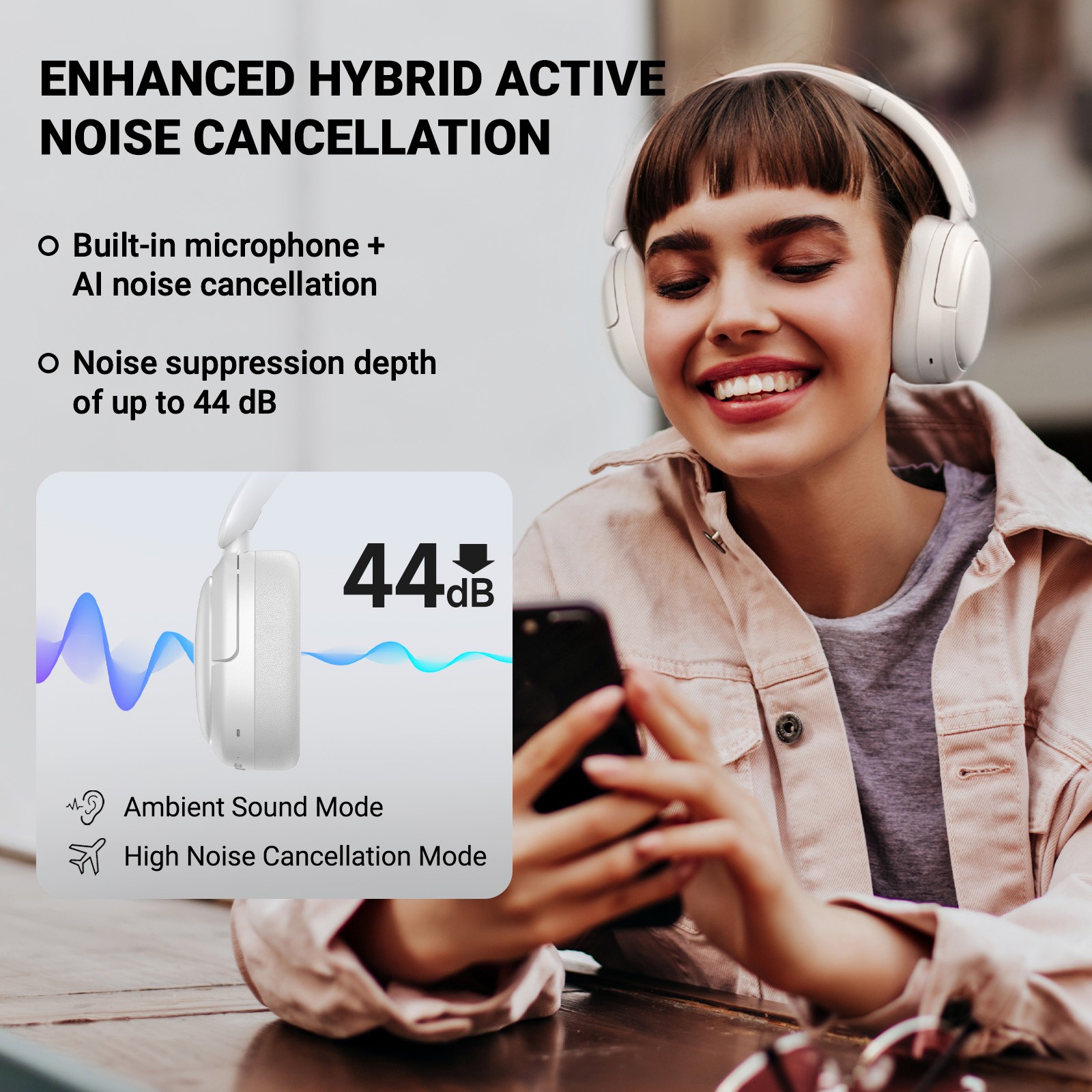 Edifier V80 Bluetooth Headphones True Wireless Headset Hybrid ANC Hi-Res Audio
