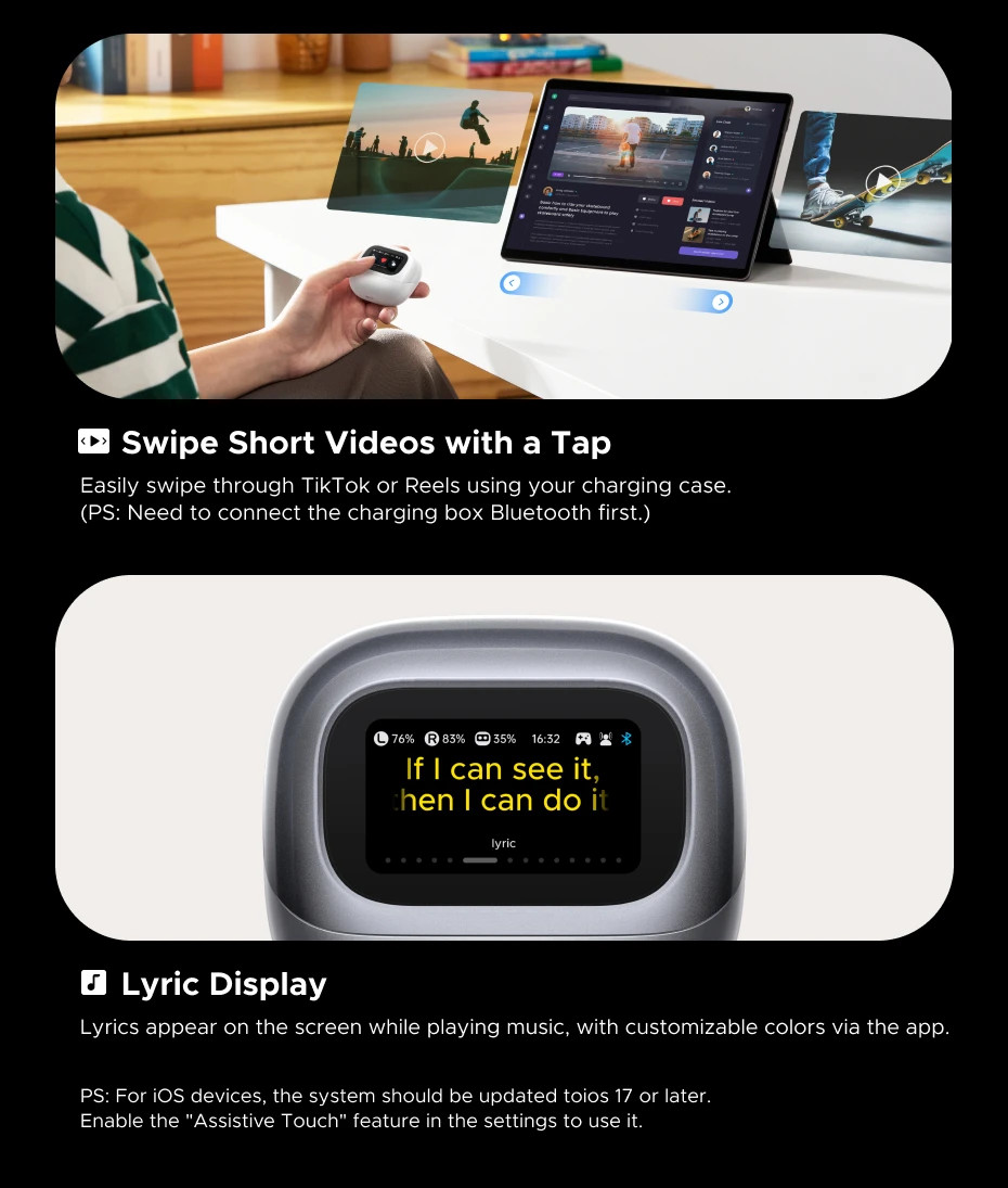 UGREEN Lightbuds Semi Open Adaptive Noise Reduction ANC Wireless Earphones