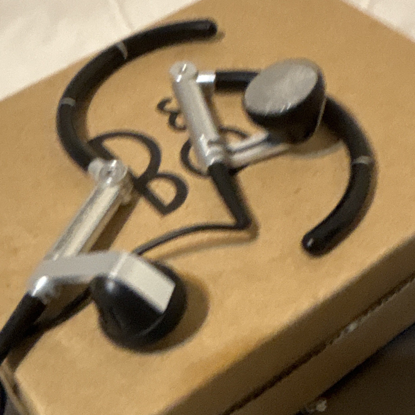 Bang & Olufsen B&O Earset Wired 3.5mm Ear-hook Earbuds Black/Silver Case