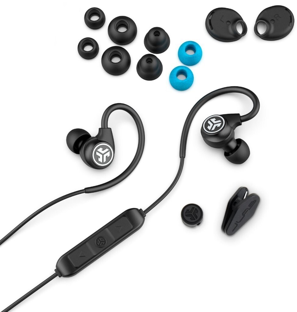 JLab Fit Sport Fitness Earbuds Wireless In Ear Headphones Black Buds Bluetooth