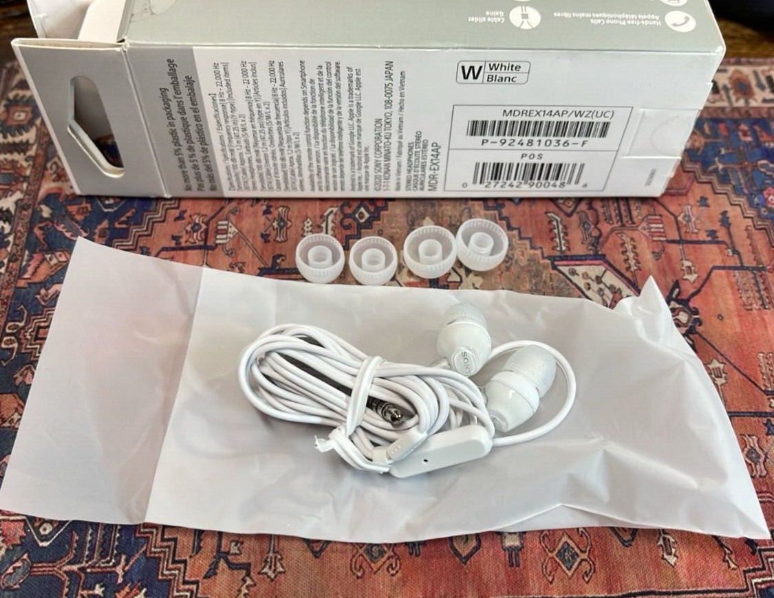 Sony MDR-EX14AP Earbud Headphones – White