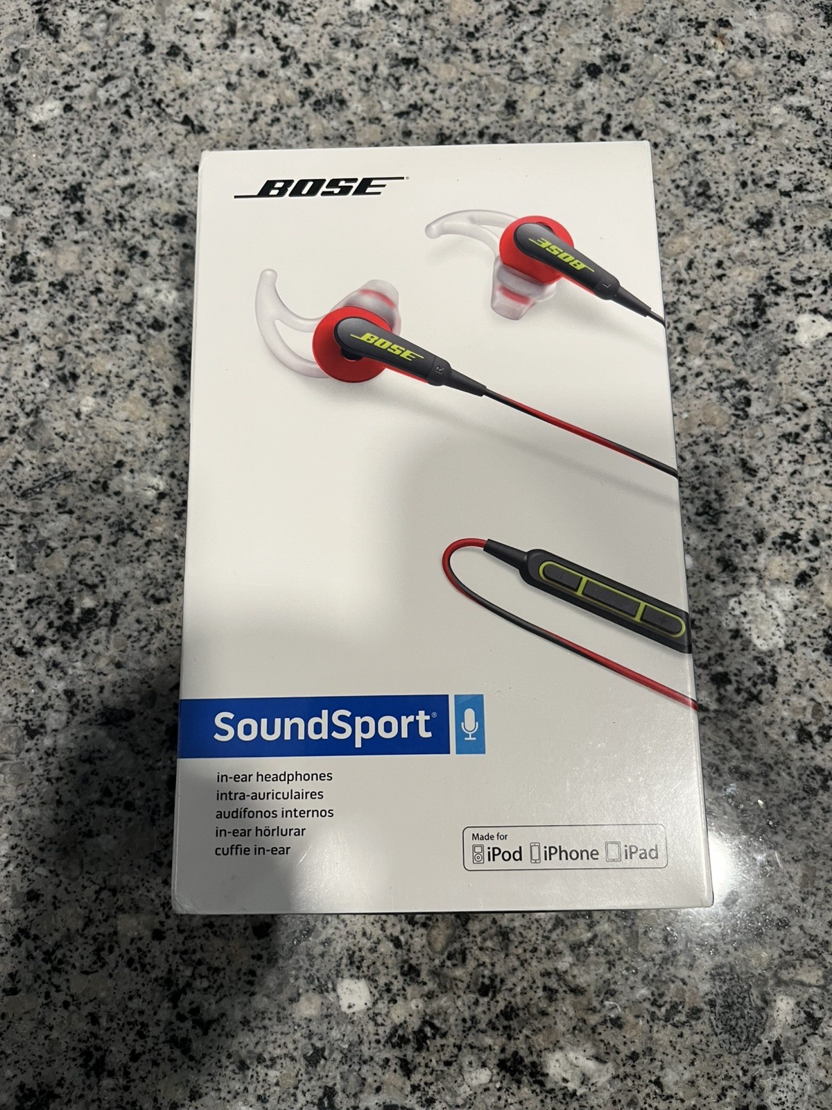 Bose SoundSport In-Ear Wired Headphones Apple iOS Weather & Sweat Resistant Red