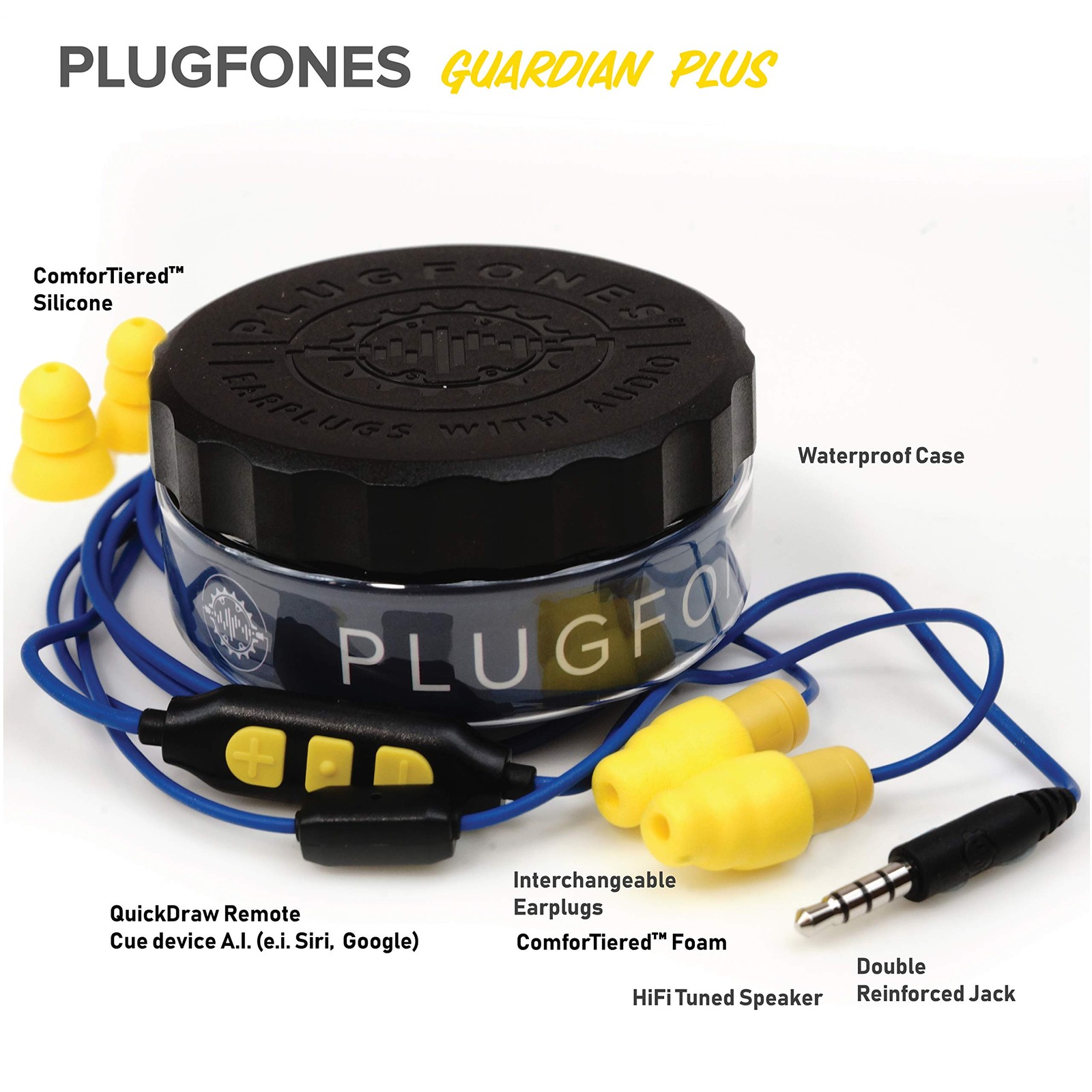Noise Reducing Bluetooth Earbuds with Mic and Comfortable Earplugs
