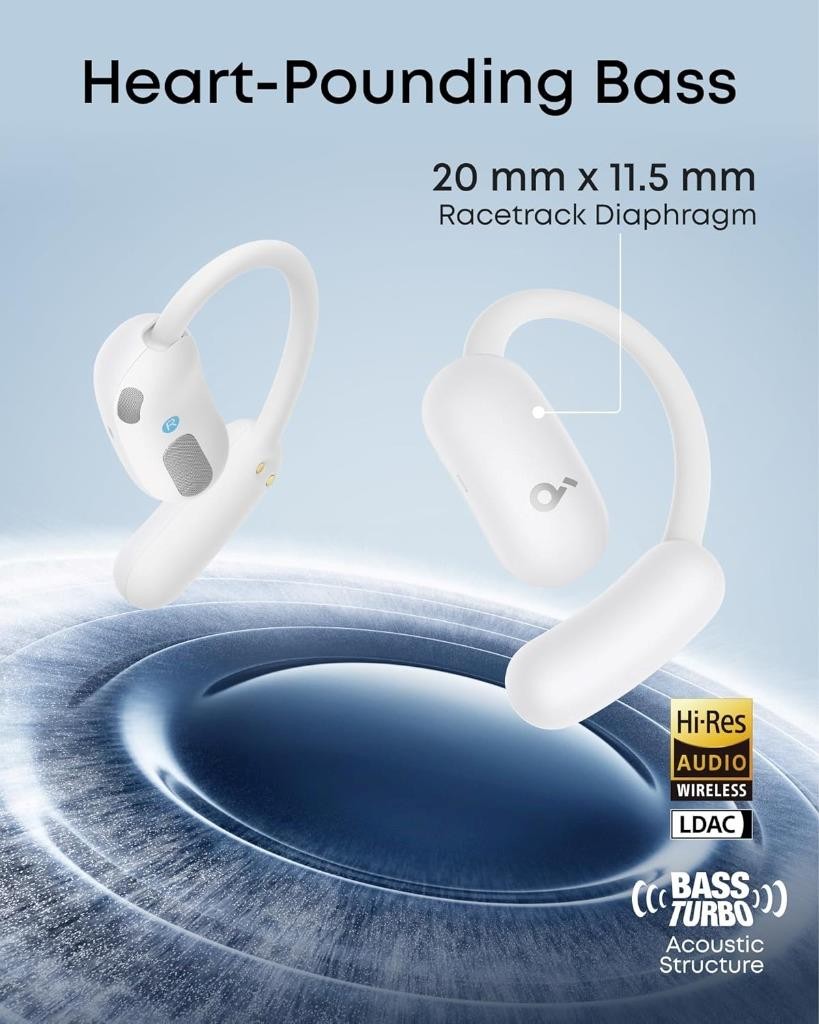 Soundcore by Anker AeroFit 2 Open-Ear Wireless Headphones White – New, Sealed