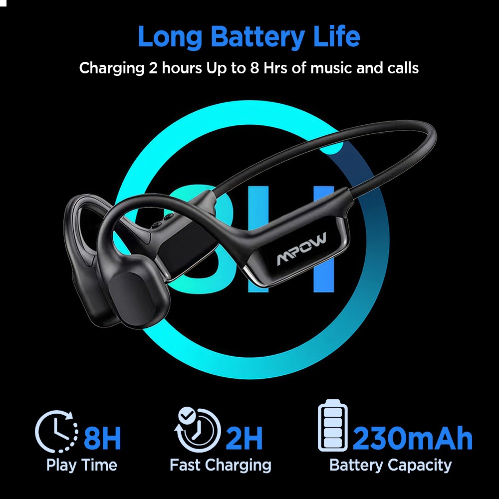 Mpow Swimming headphone Wireless Open Earphone Bluetooth 5.4 for Running Cycling