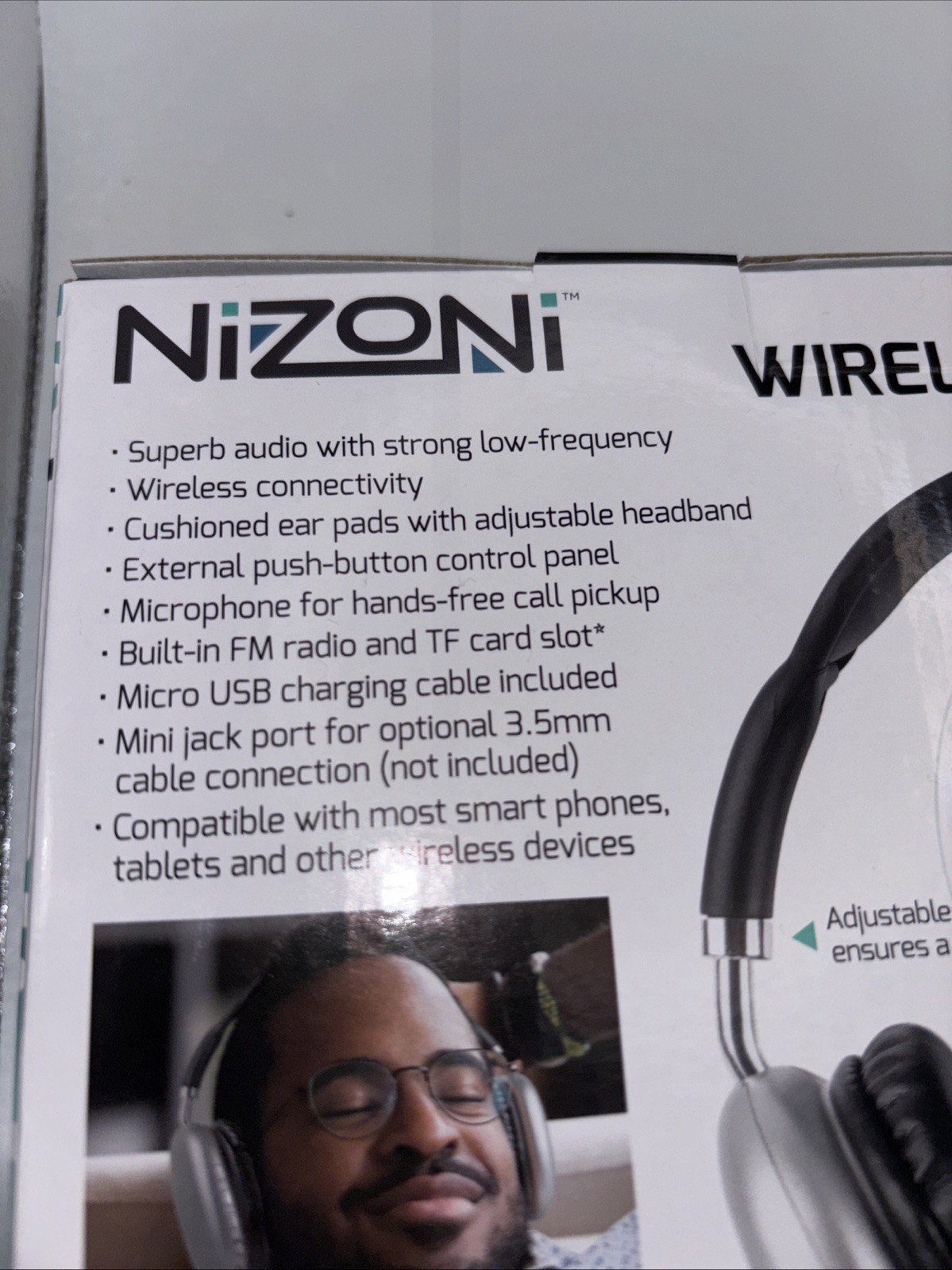 NEW Nizoni Wireless Headphones, Slim Style w/ built in radio, TF card slot
