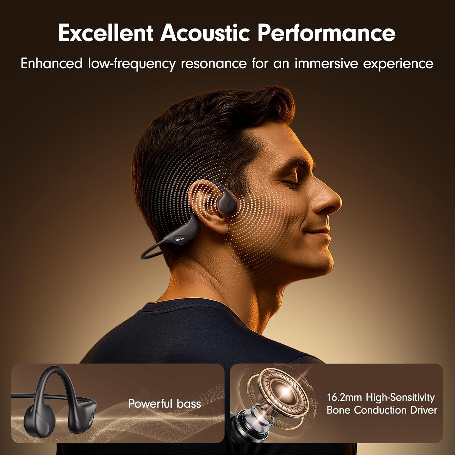 Bone Conduction Bluetooth Headphones Wireless Sports Running IPX5 Waterproof