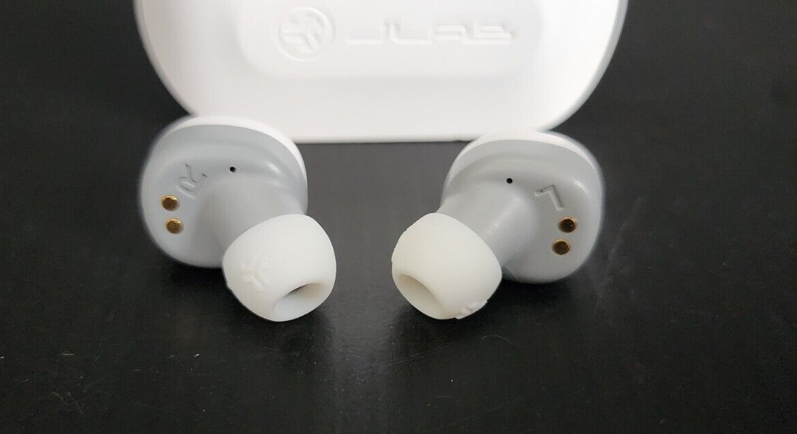 JLab Audio Go Air True Wireless Bluetooth Earbuds + Charging Case – White/Gray