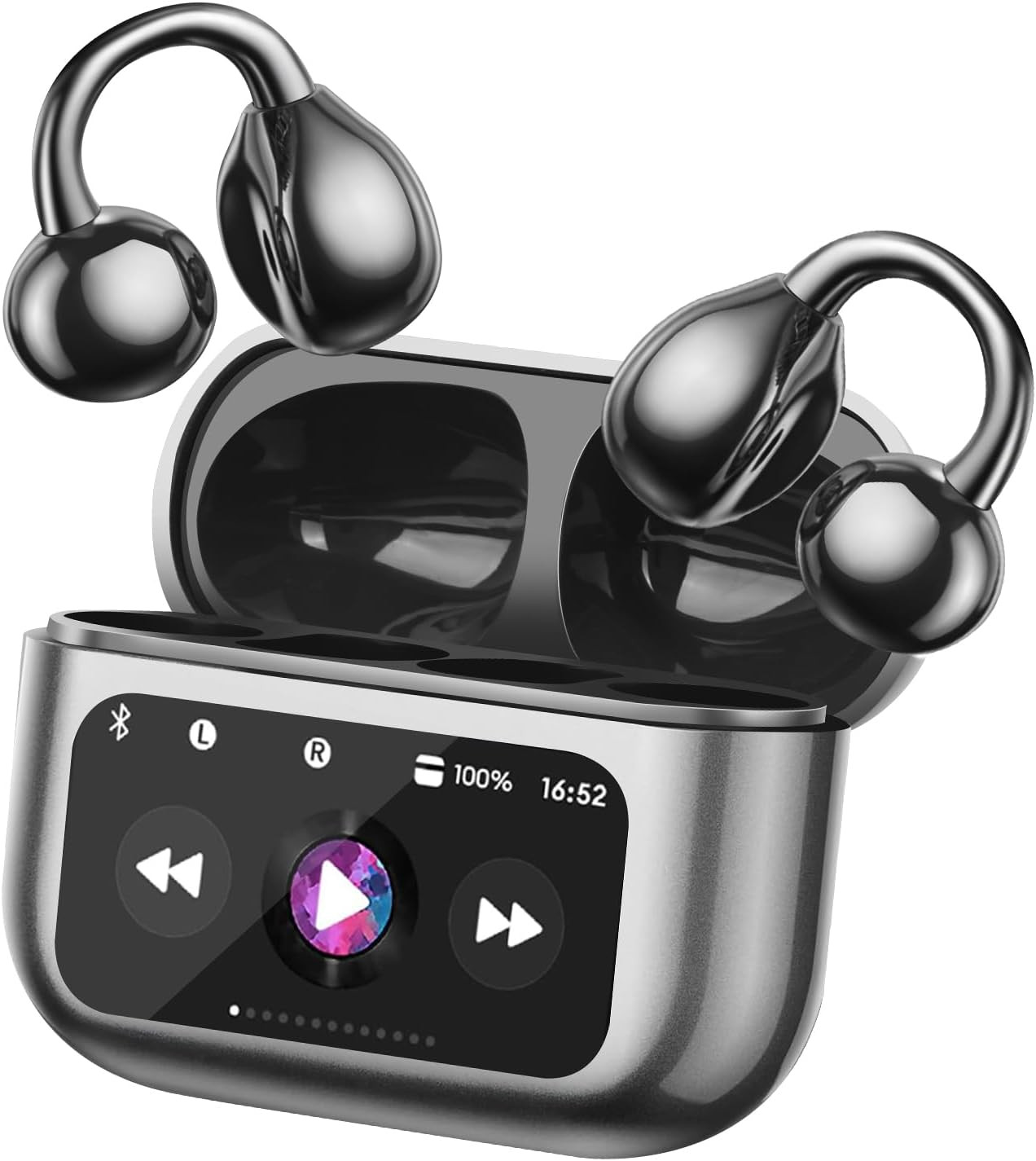 Open Ear Bone Conduction Headphones Bluetooth 5.4 Wireless Clip on Earbuds with