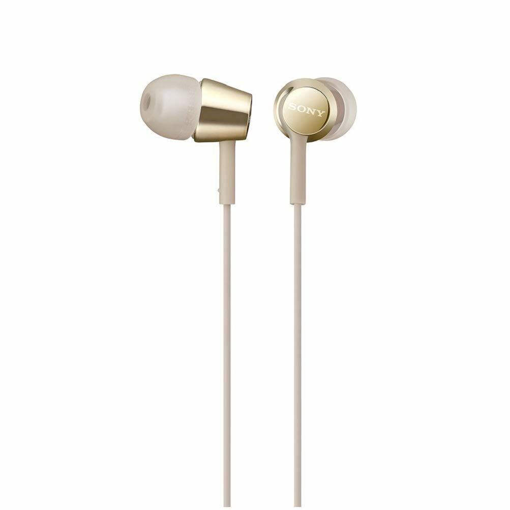 SONY MDR-EX155 Closed Dynamic In-Ear Headphones Gold NEW from Japan