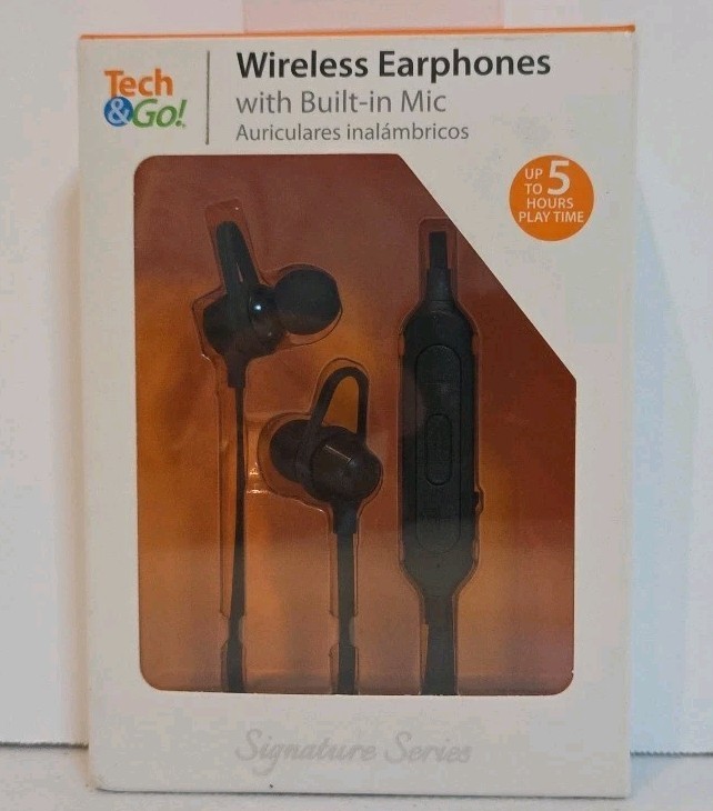 NIB Tech & Go wireless headphones W/built in Mic Up To 5 Hours Of Play