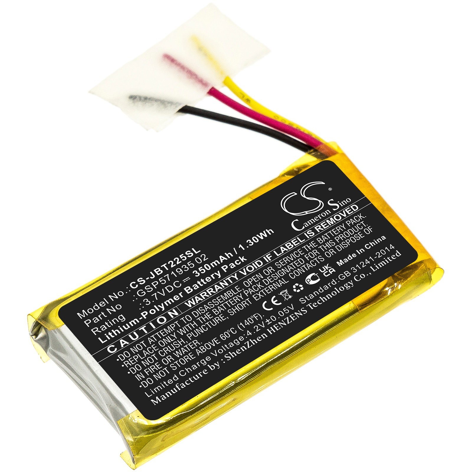 BATTERIE Li-Pol 3.7V 350mAh GSP571935 02 For JBL Tune 225 TWS Charging Case