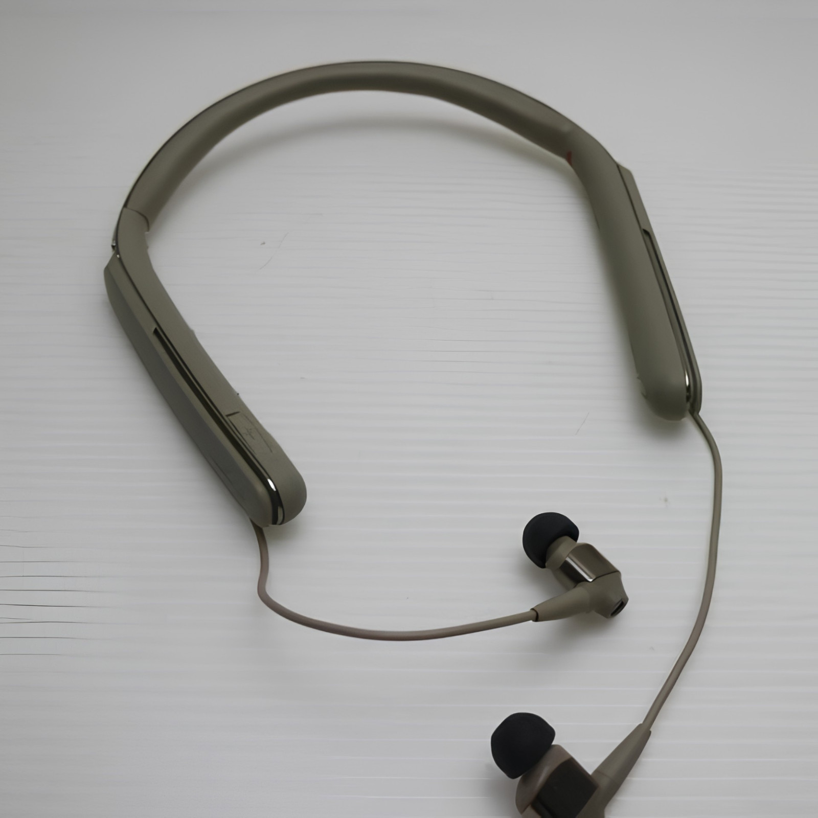 Sony WI-1000X Wireless Noise Canceling Neckband Headphones Champagne Gold Tested