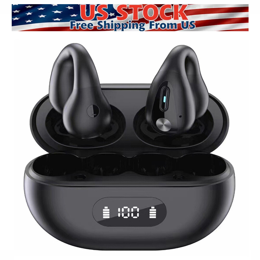 Bluetooth 5.3 Wireless Earbuds Ear Clip Sport Headset Bone Conduction Headphones
