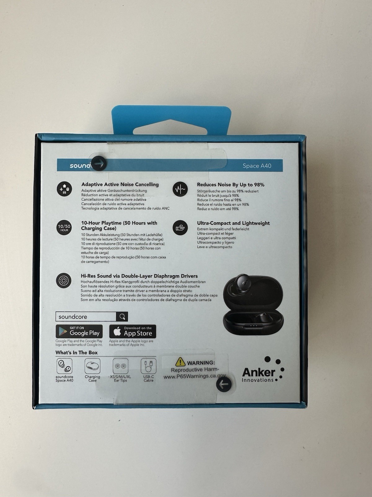 soundcore Space A40 True Wireless Noise Cancelling Earbuds Adaptive ANC Black