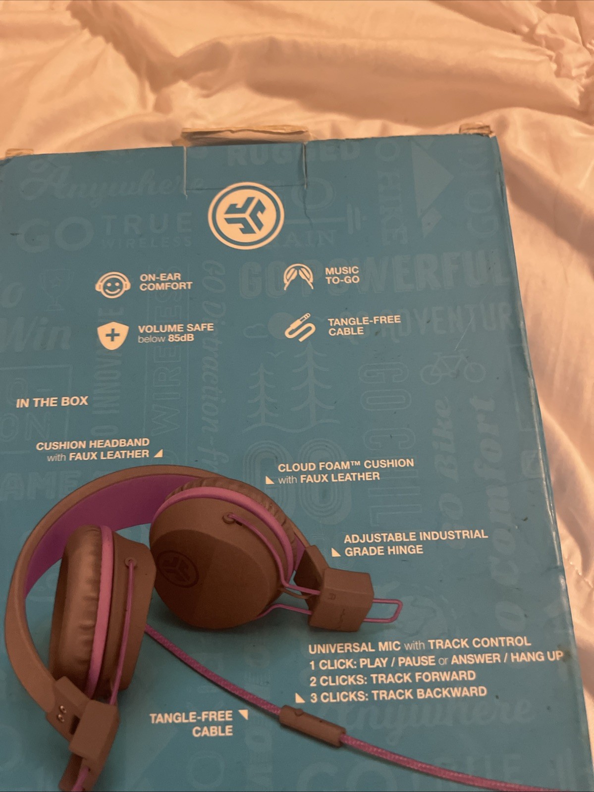 JLab JBuddies Studio On-Ear folding Kids Headphones in Purple New