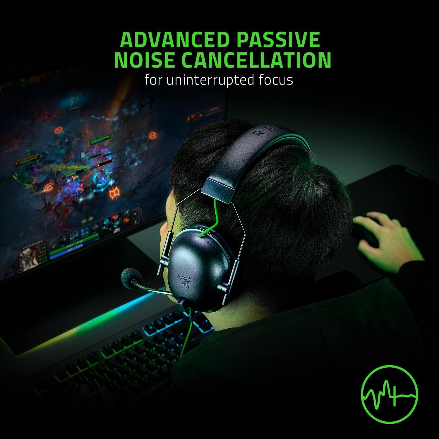 Razer BlackShark V2 X USB – Wired Esports Headset (TriForce 50 mm Drivers, Noise