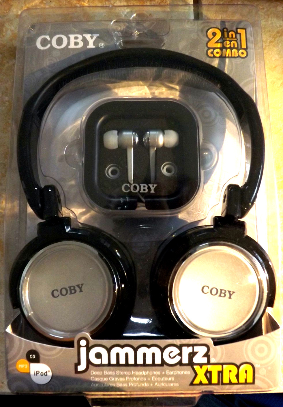 Vintage COBY Jammerz Extra Headphones & Earphones 2 in 1 Combo CV215 Brand New