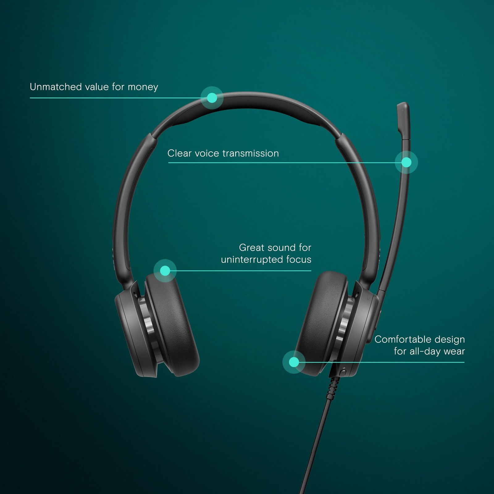 EPOS Impact 460T Binaural On-Ear USB C and USB A Wired Headset with Dual Noise