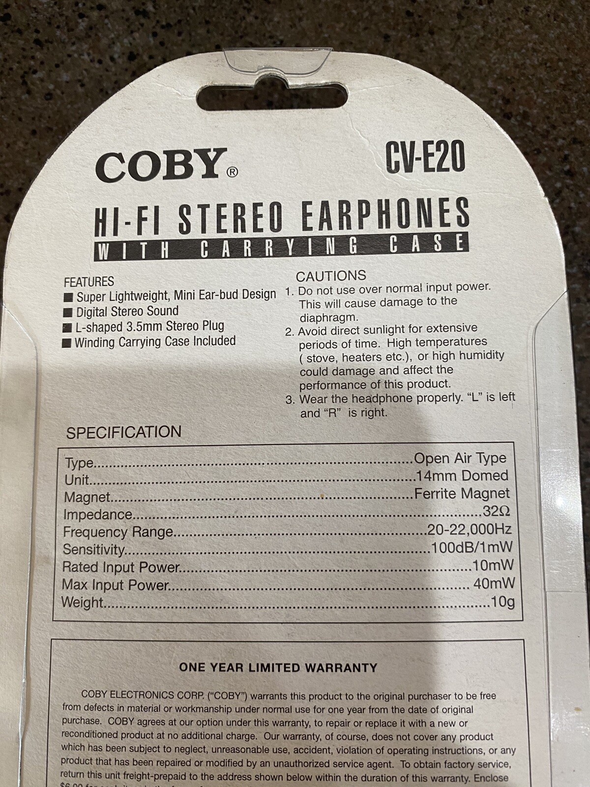 Coby Digital Stereo Earphone Sound Case Lightweight In-Ear Black Silver CVE20