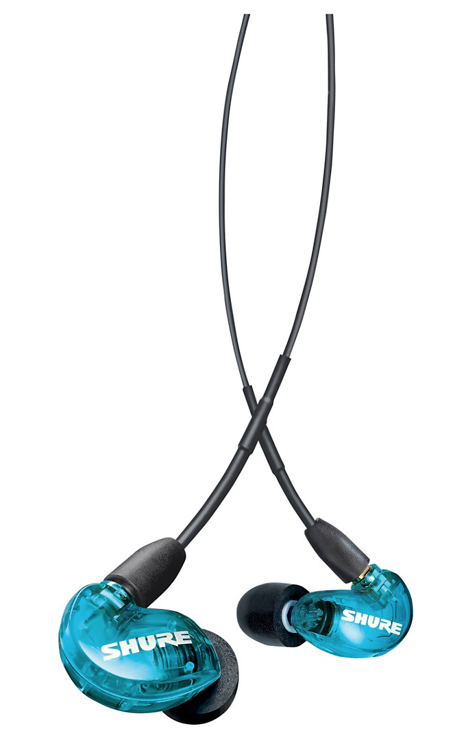 Shure SE215SPE BLUE Sound Isolating In-Ear DJ Monitoring Headphones/Earphones