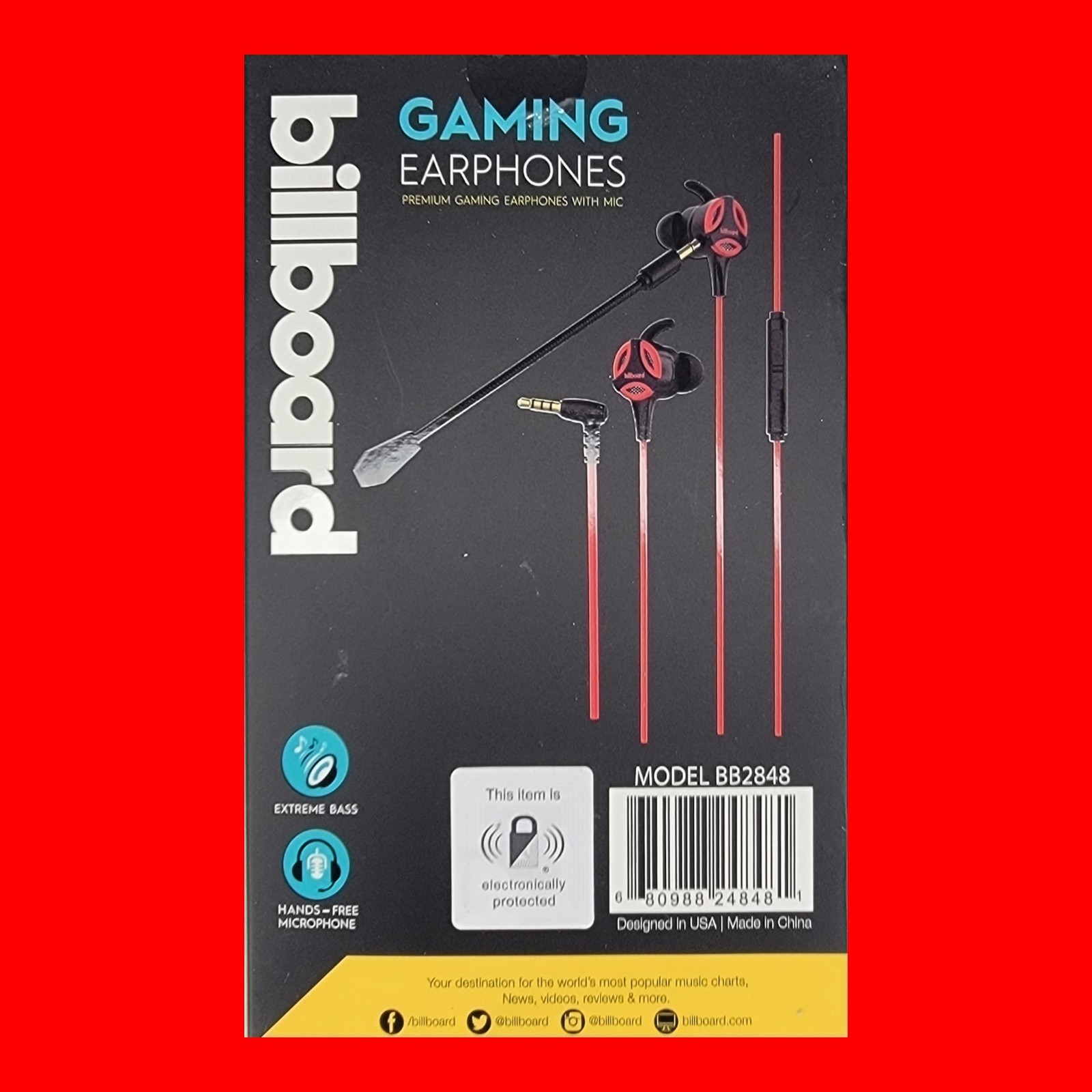 Billboard Gaming Earphones Lot BB2846 BB2847 BB2848 Wired Mic Headset 3 Pack New