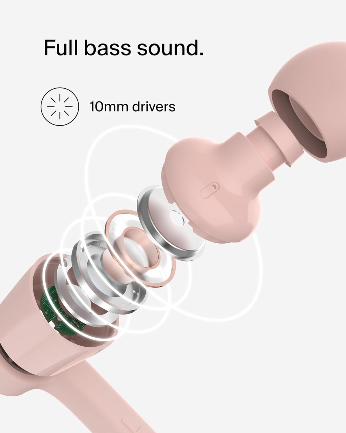 Belkin SoundForm Wired Earphones USB-C Volume Limited 85/100dB All Purpose Pink