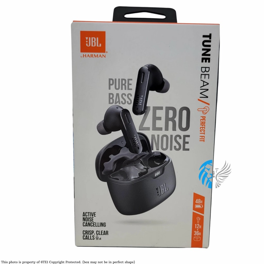 JBL Tune Beam TWS Bluetooth Noise-cancelling Earbuds – Black (JBLBEAMBLKAM) LN™