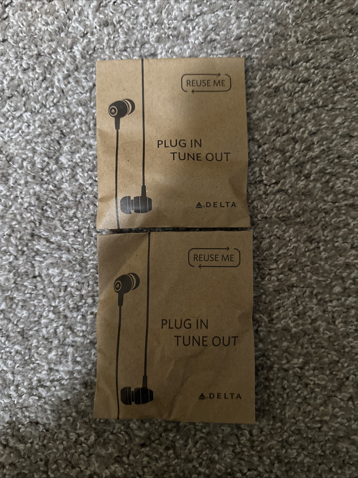 LOT OF 2: Delta Airlines Earbuds. Brand New Never Opened