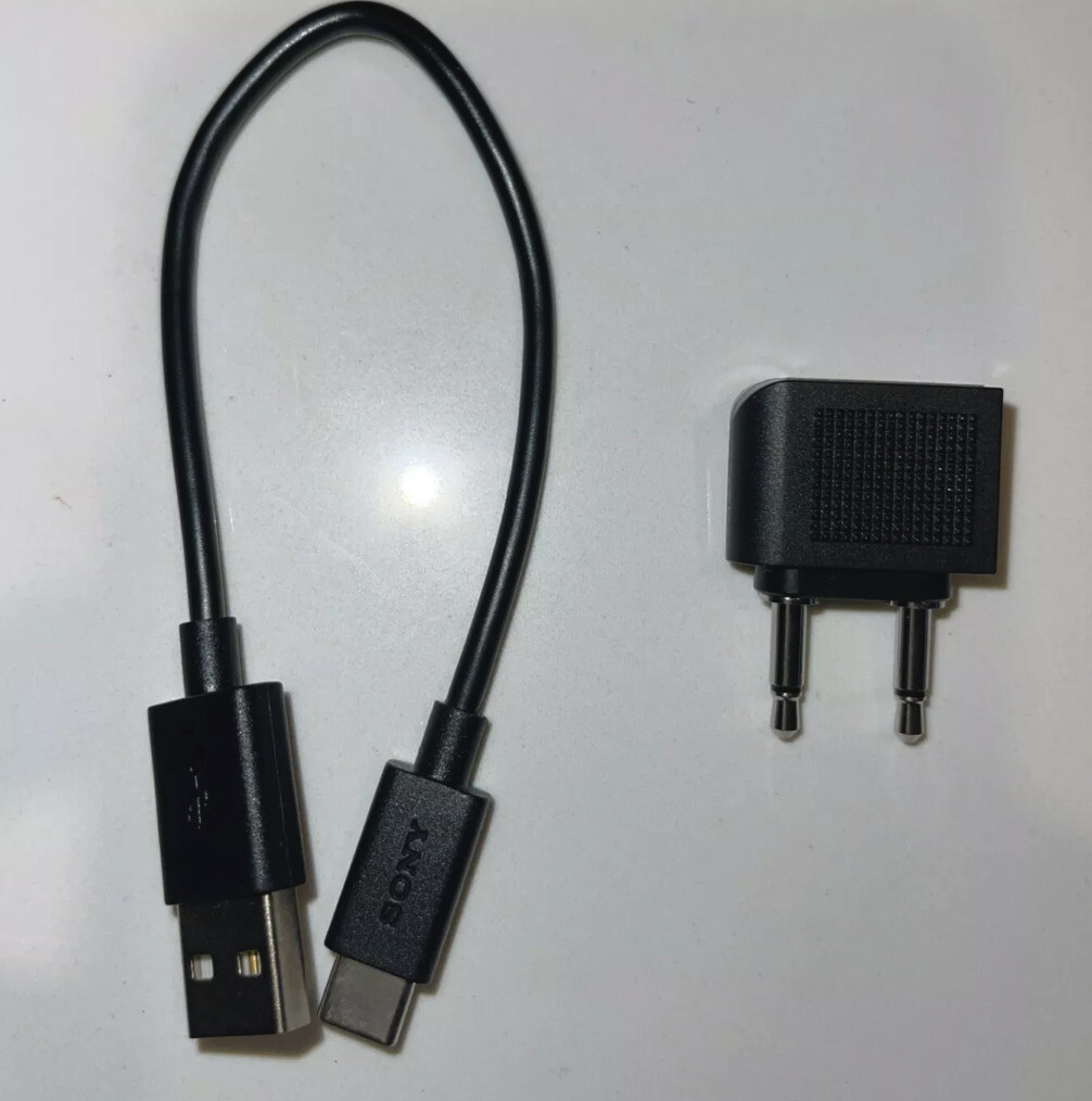 SONY WH1000XM4/3/2 BLK ACCESSORIES – Audio Cable,USB-C Cable & Airplane Adapter