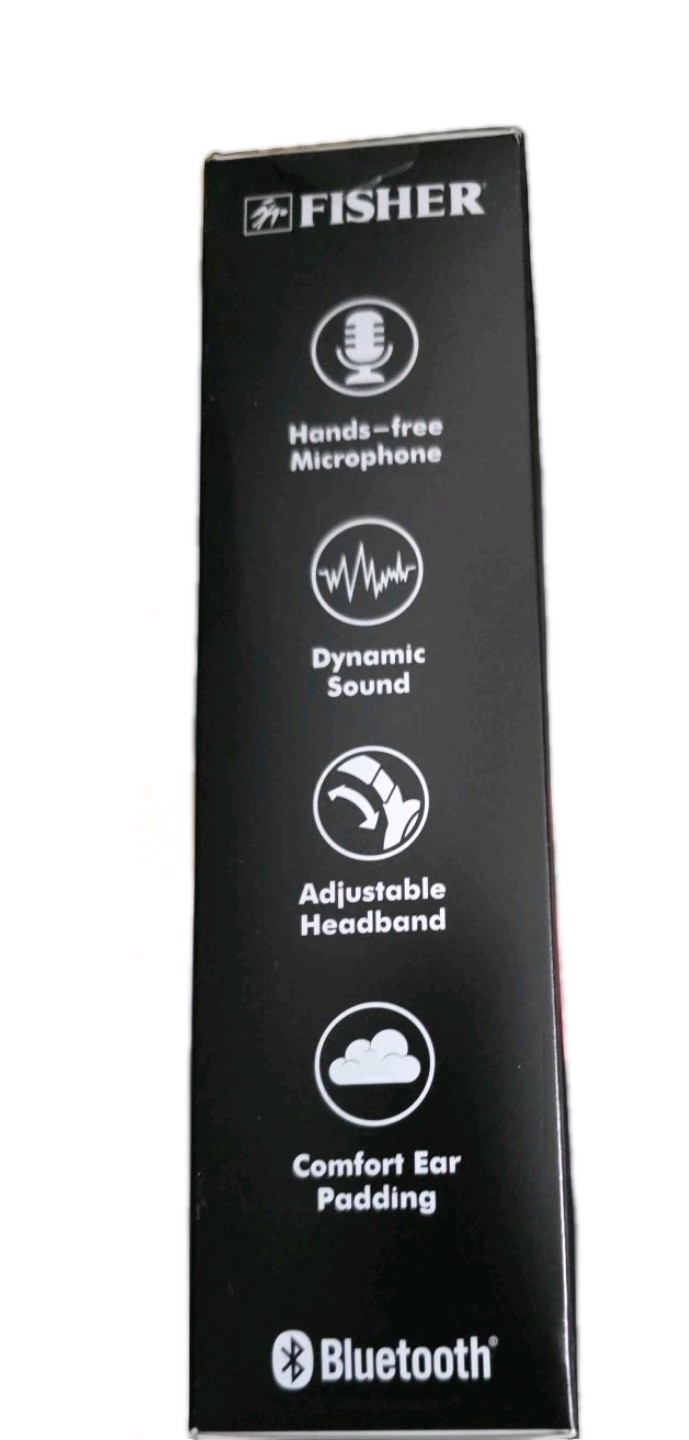 Fisher Boom Max Pro Sound Bluetooth Headphones, Dynamic Sound, Black Nwb