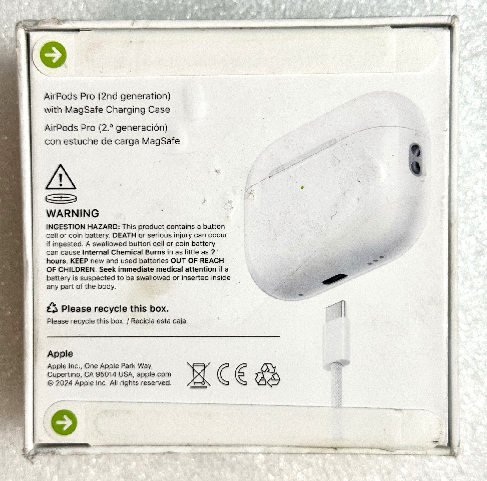 Apple AirPods Pro 2 Wireless Earbuds (2nd Gen) with MagSafe Case (MTJV3LL/A)