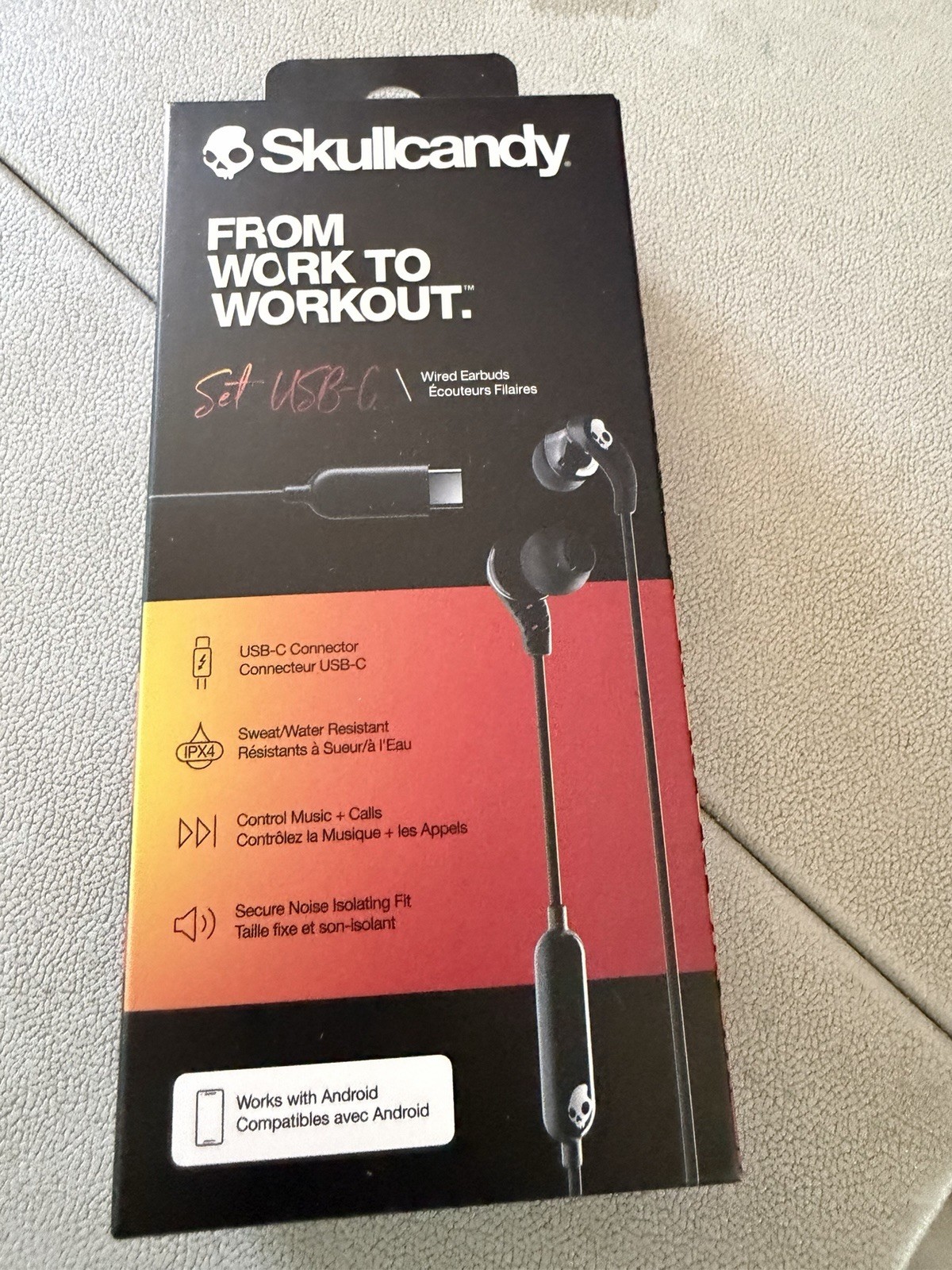Brand New Skullcandy Set USB-C Wired In-Ear Headphones – True Black (S2SXY-N740)