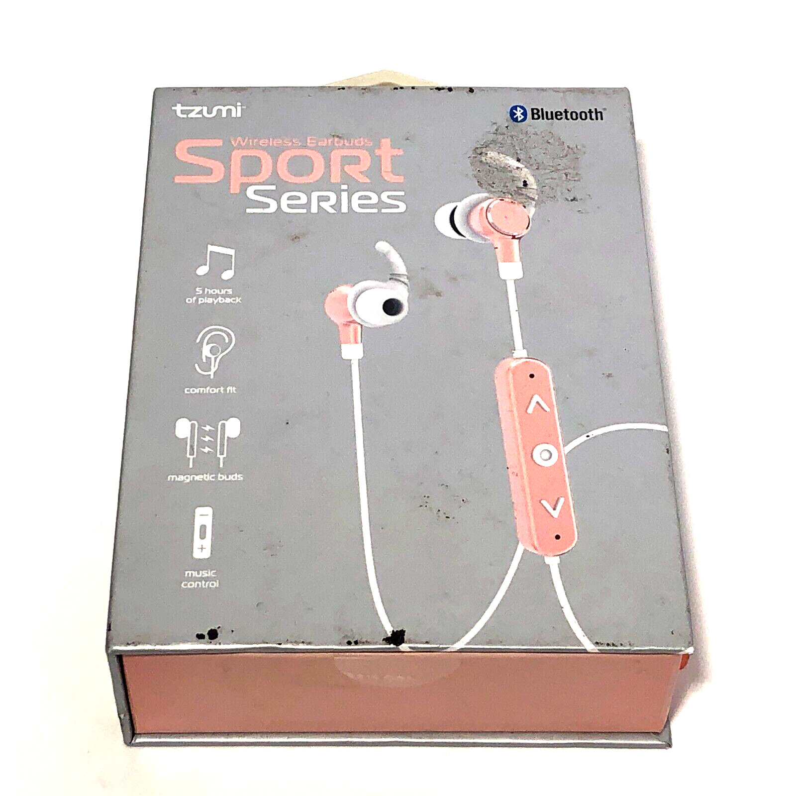 New Tzumi Sport Series Bluetooth Earbuds Rechargeable Magnetic Stereo Earphones