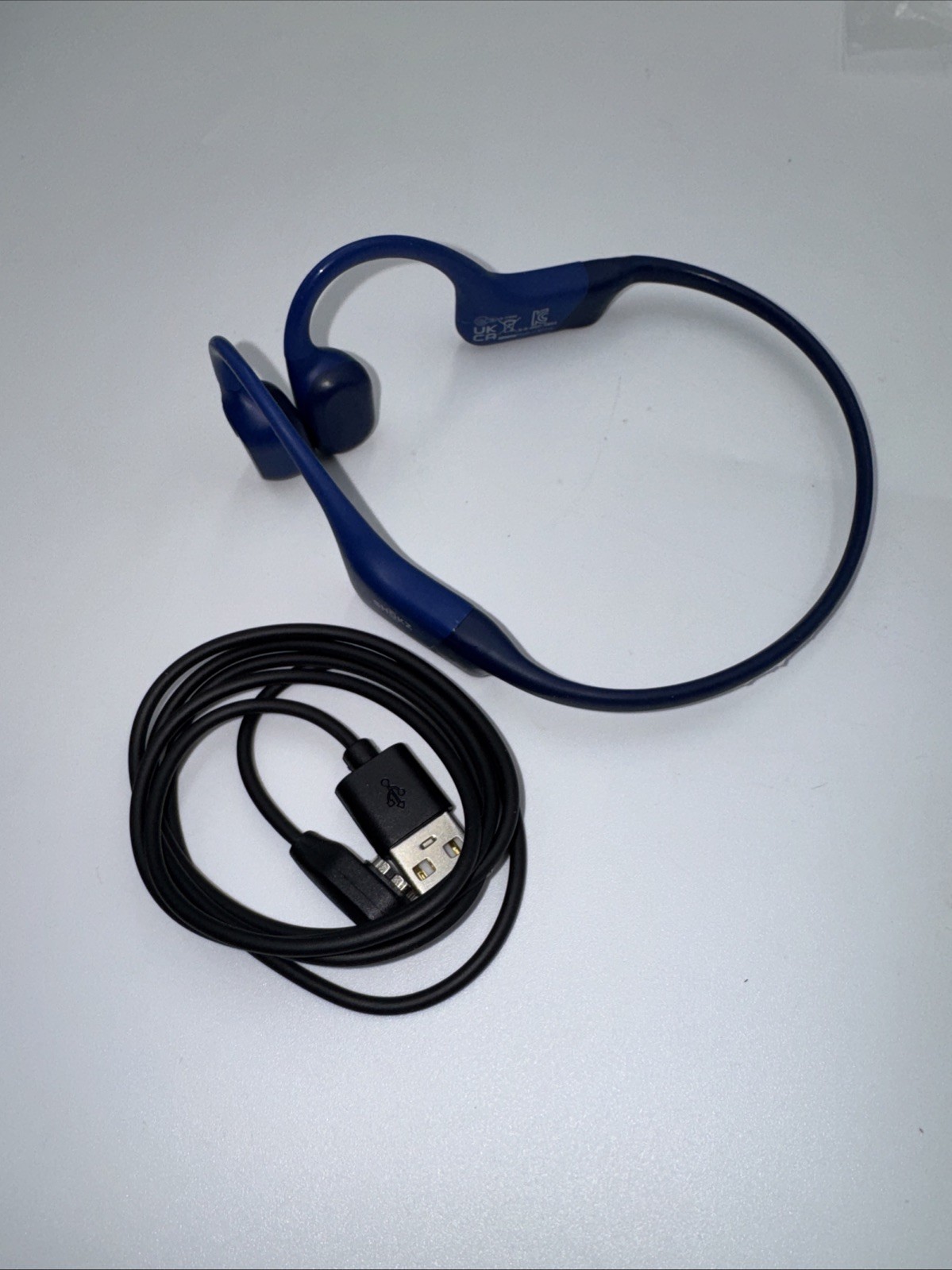 Shokz OpenRun S803 Bone Conduction Headphones Blue – Broken Right Side – Parts