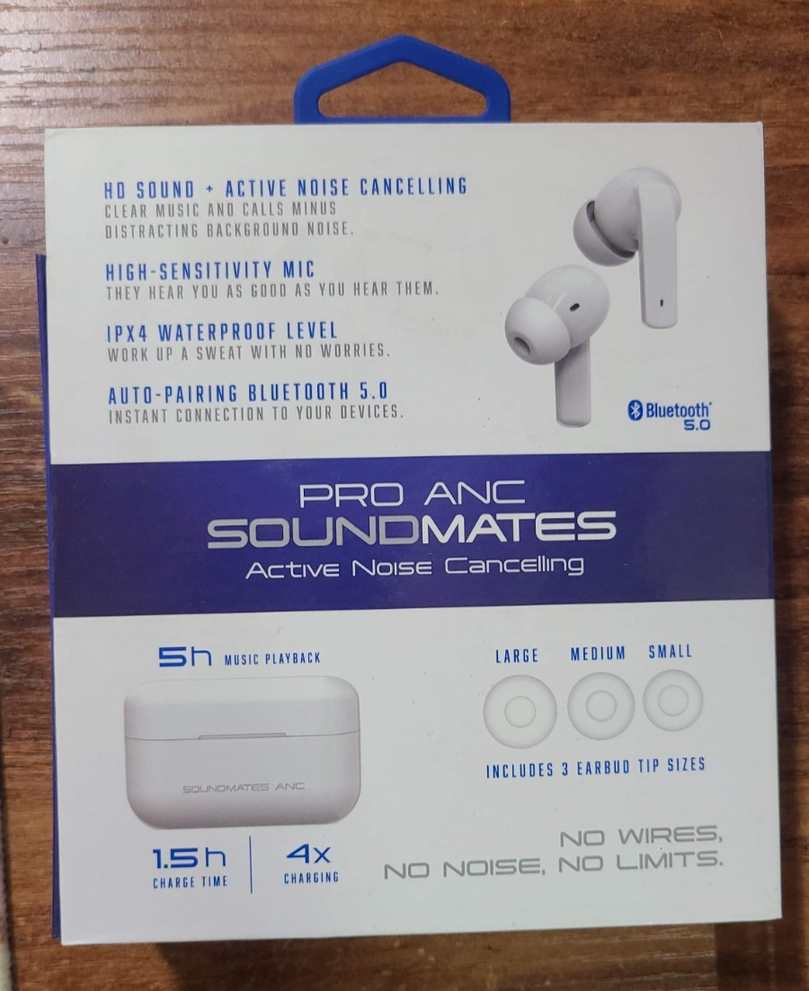 Pro Anc Sound Mates Wireless Earbuds Noise Canceling, Sweat Resist
