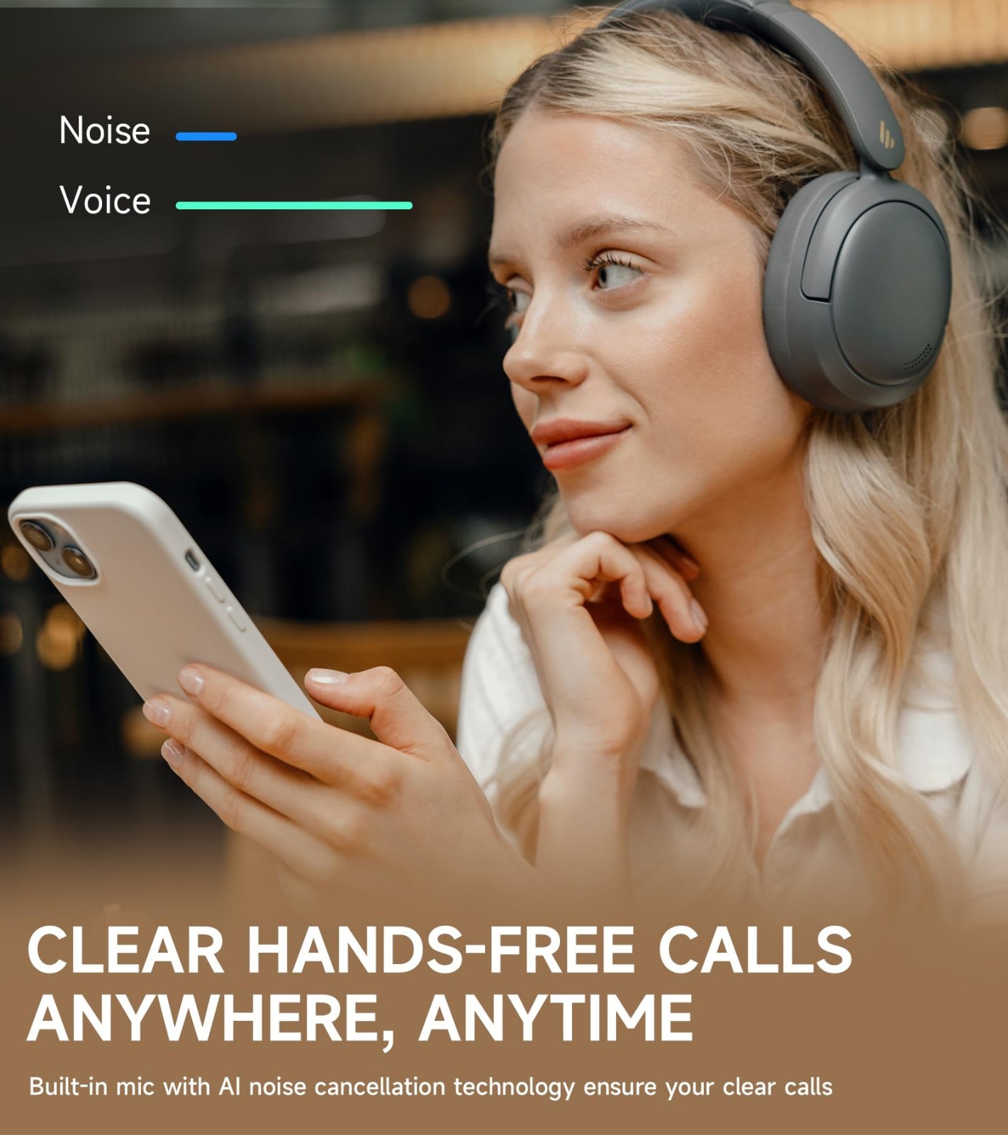 Wireless Over-Ear Headphones – Active Noise Cancelling, Hi-Res Audio, 45H Playti