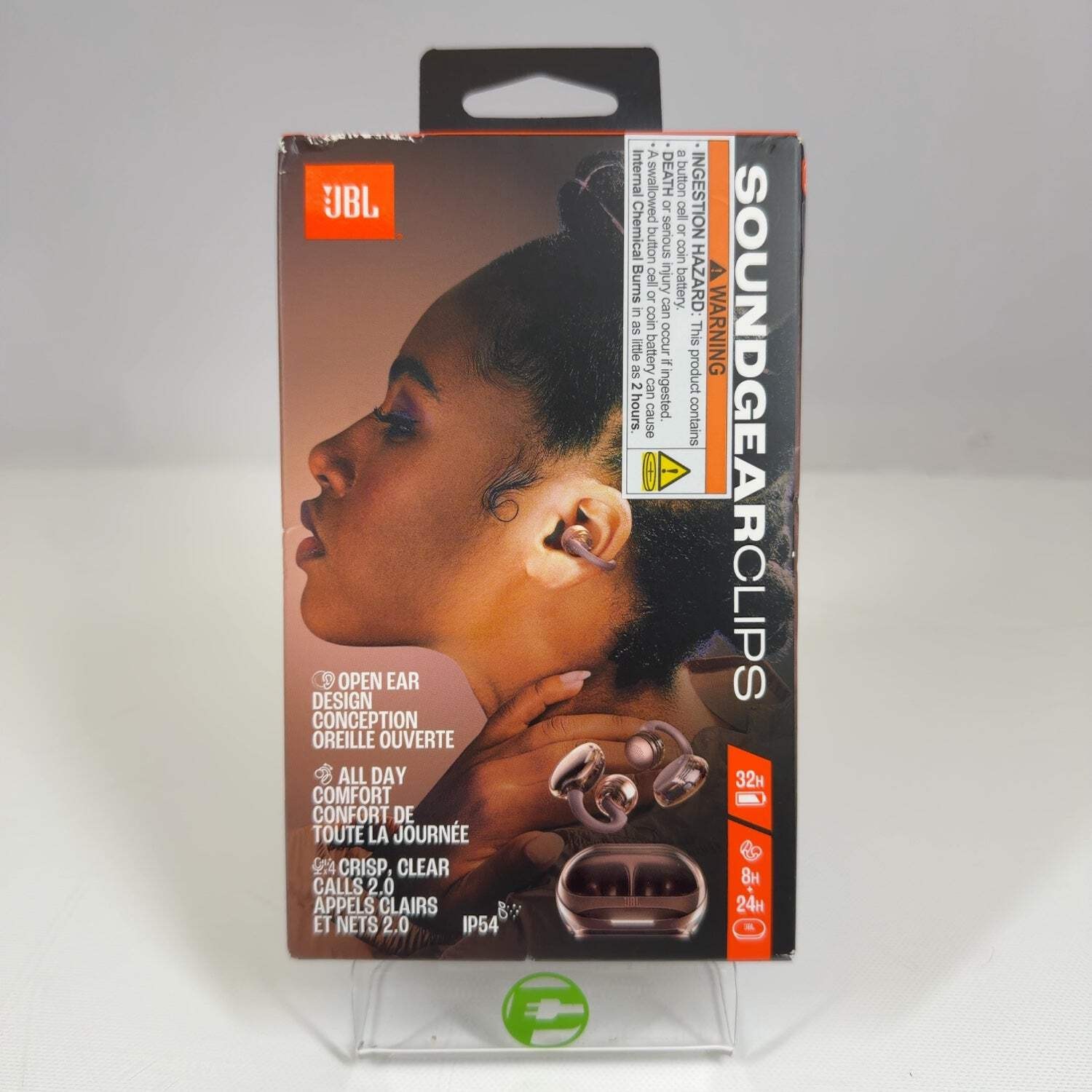 New JBL Soundgear Clips Open Ear True Wireless Earbuds Brown