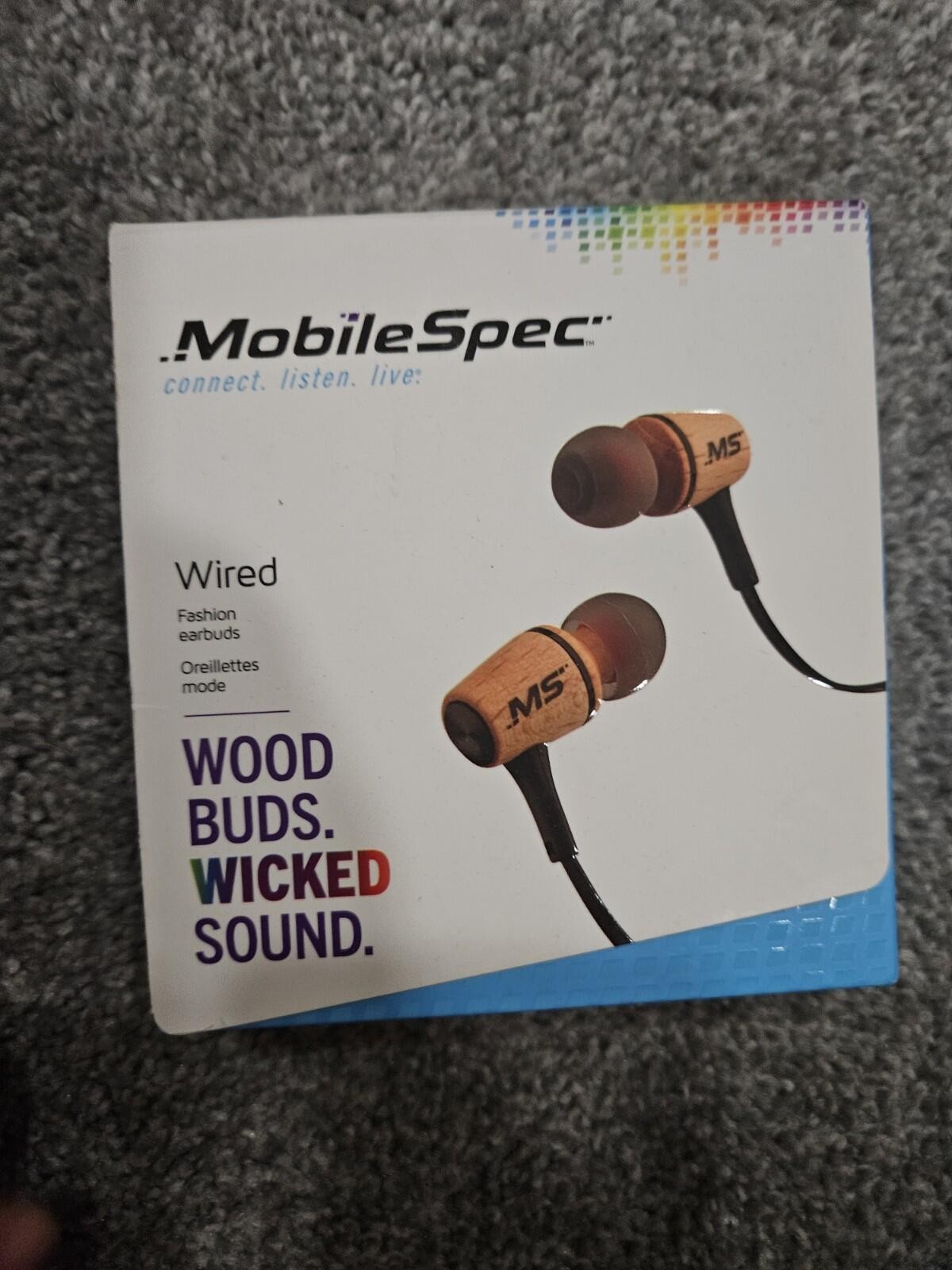 Mobile Spec Wired Wood Buds Wicked Sound Earbuds