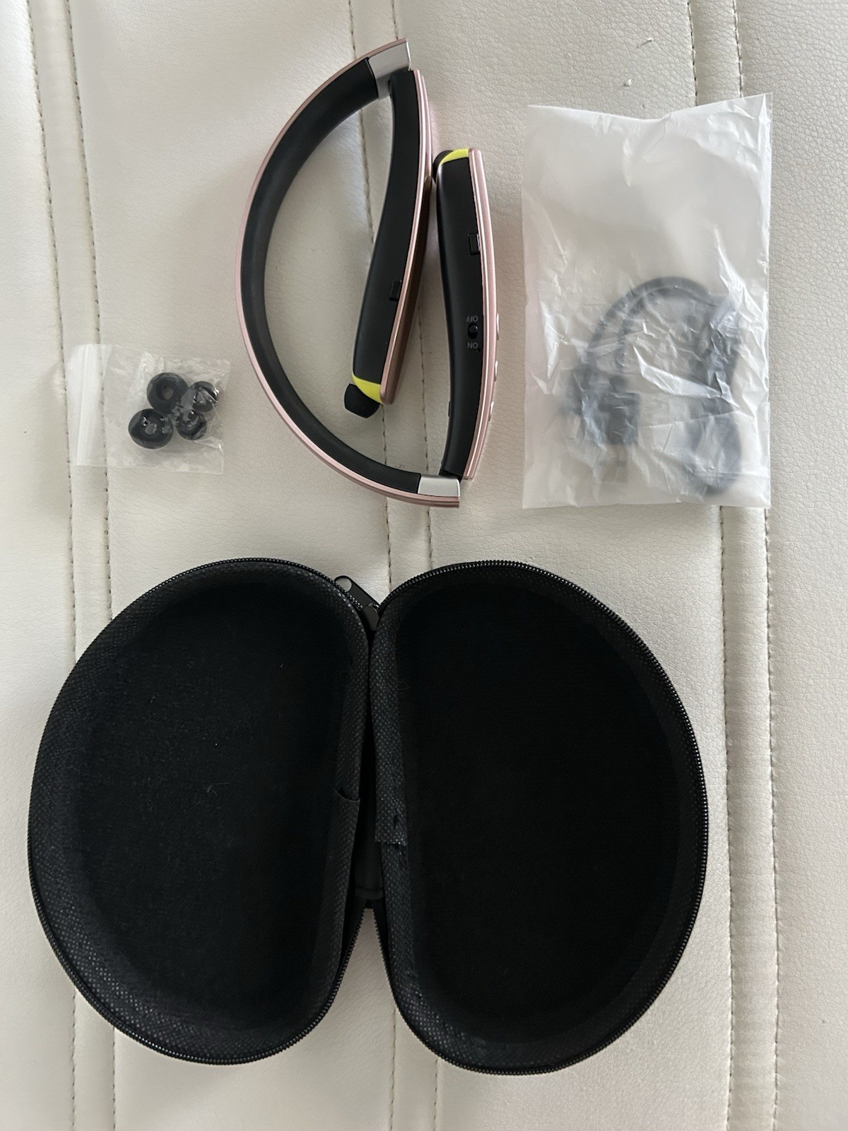 Wireless Bluetooth Neckband Headphones with Retractable Earbuds and Case